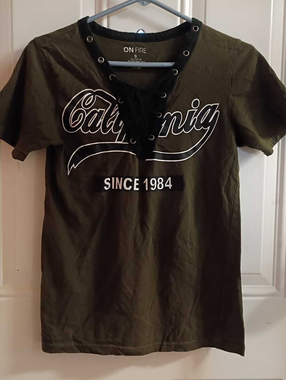 On Fire California Lace Up Top